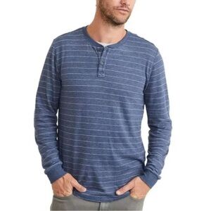 Marine Layer Blue/White Henley Size M
